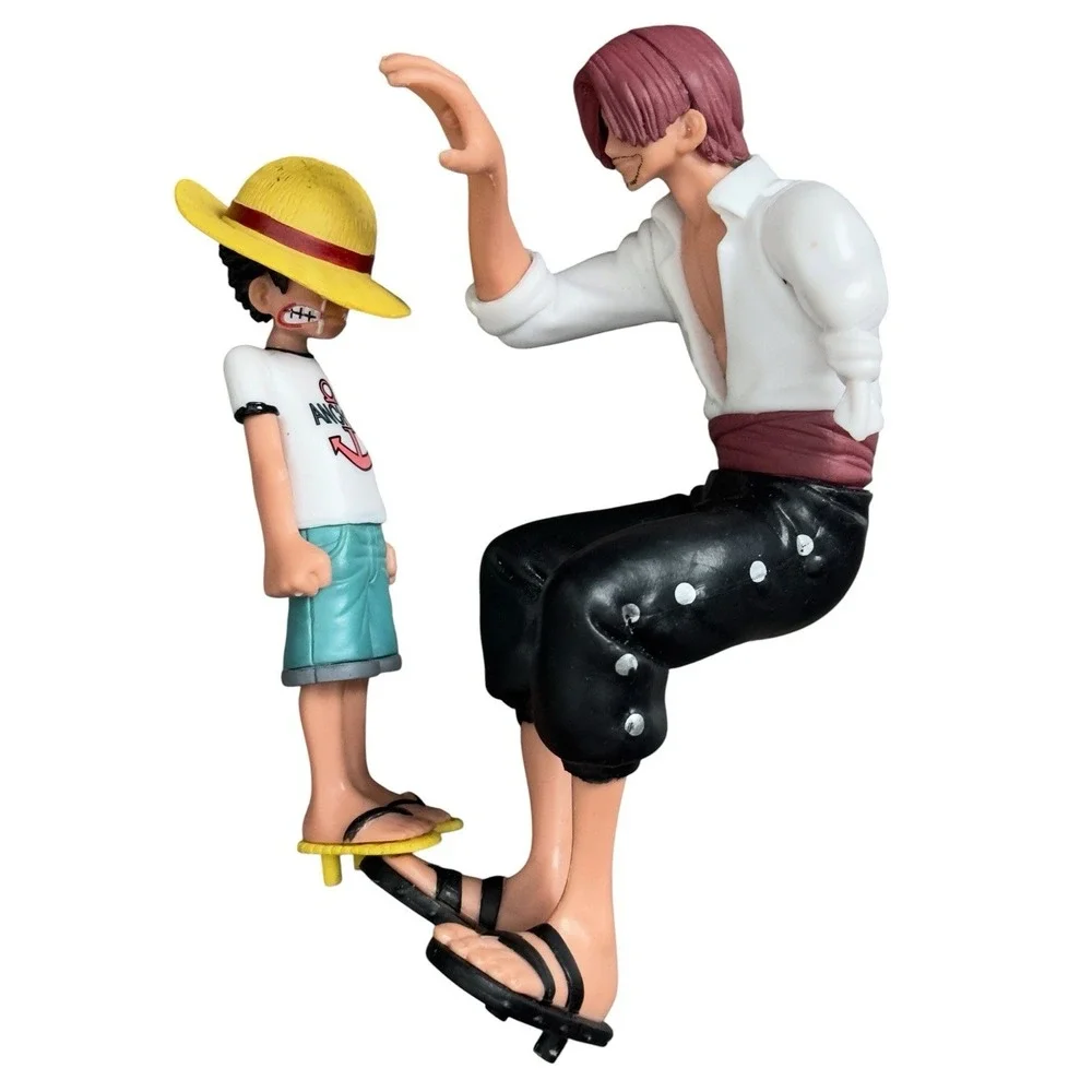 One Piece Anime Figure Shanks and Kid Luffy Action Figure Statue Toy READ